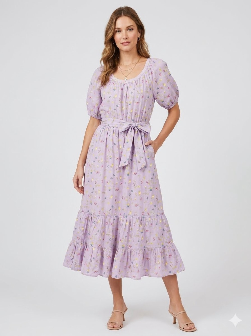 Matilda Jane Enchanted Garden Lavender Purple Floral Midi Dress X-Small
